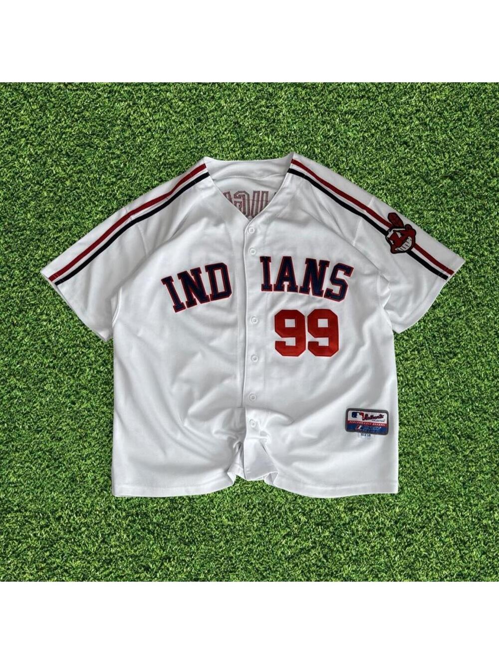Vintage Majestic Cleveland Indians Rick Vaughn #99 Baseball Jersey Size 50